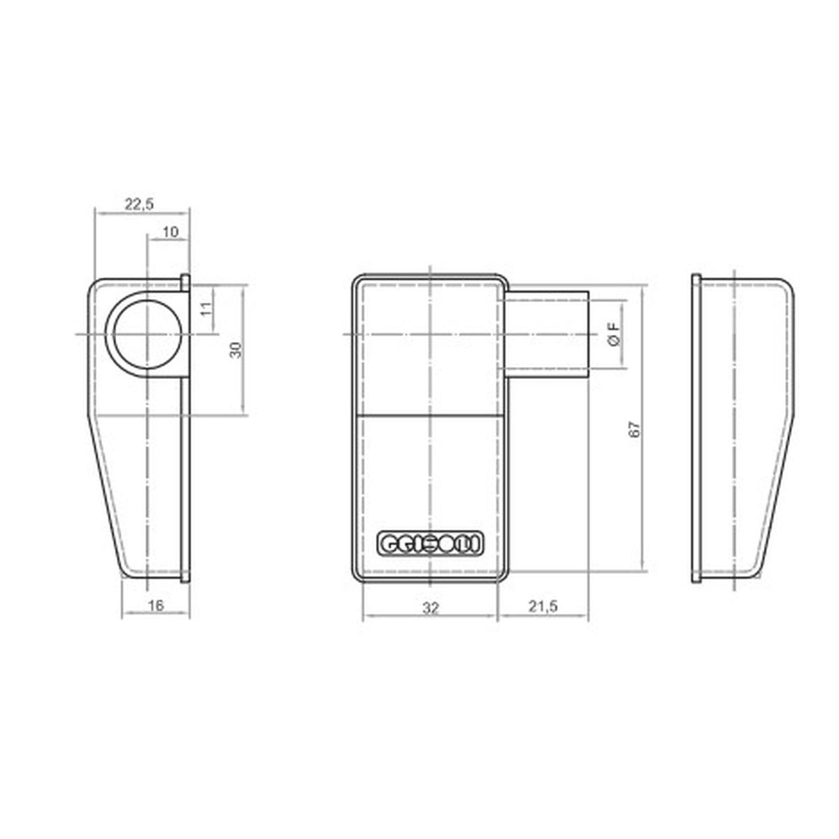 COPRIMORSETTO IN GOMMA ROSSO FORO DA 16 MM DESTRO ( Conf. da 10 pz )