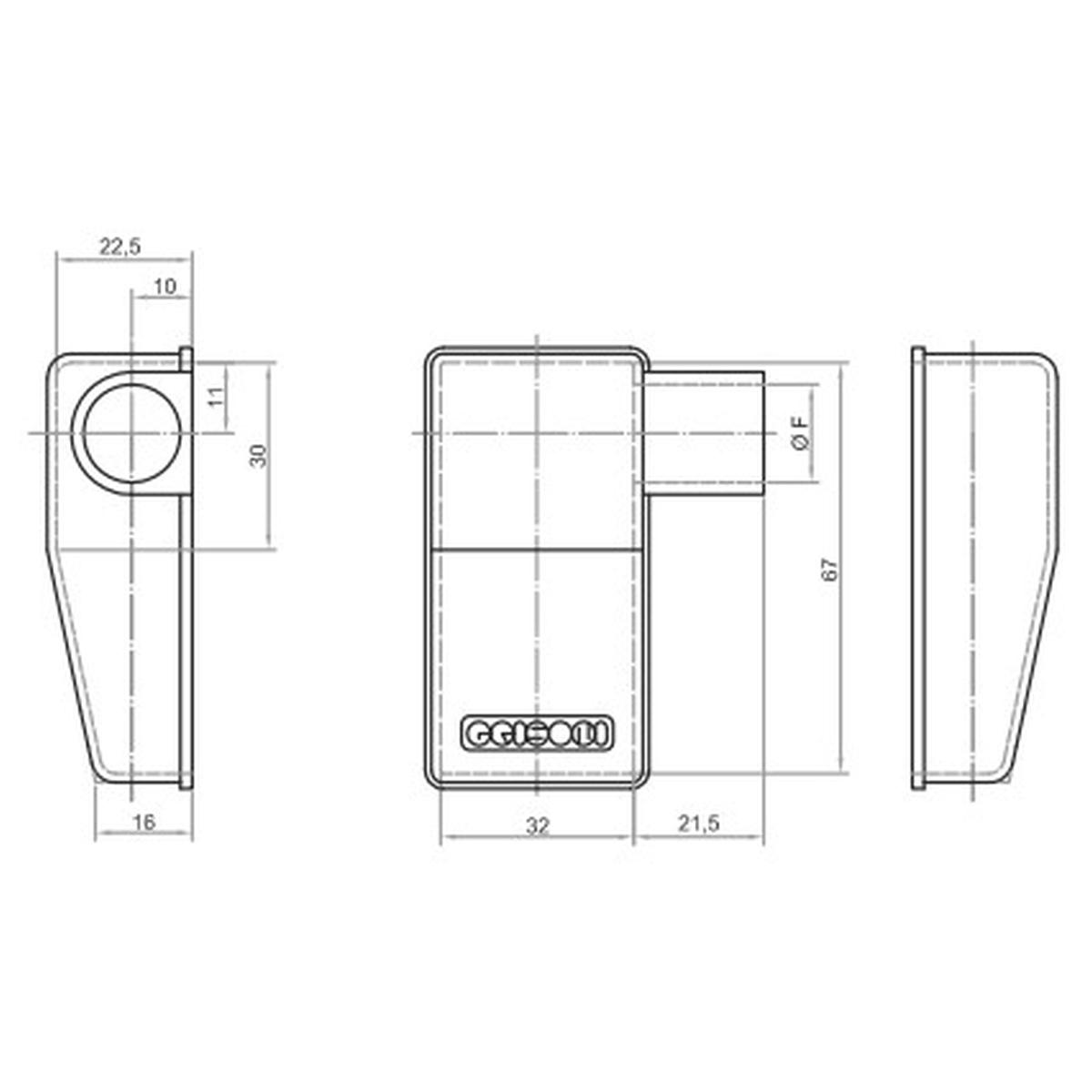 COPRIMORSETTO IN GOMMA NERO FORO DA 16 MM DESTRO ( Conf. da 10 pz )