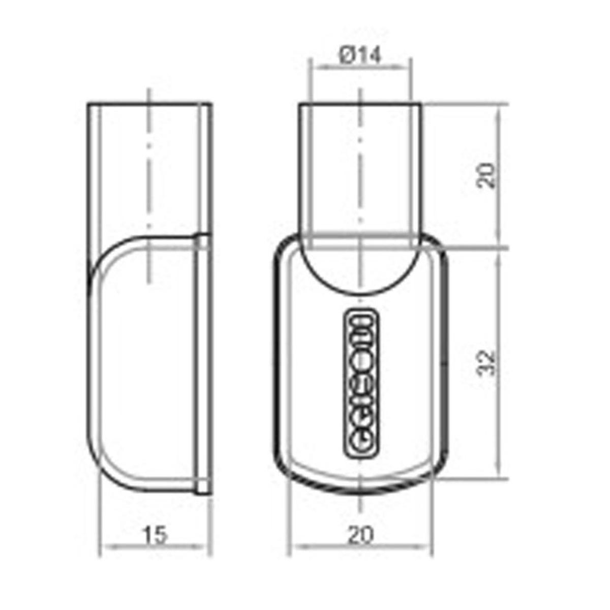 COPRICAPICORDA DIRITTO NERO FORO 17mm ( CONF. 10PZ.)