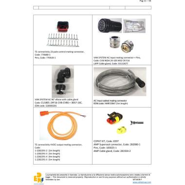 EVO11 charger FCC connector kit  5m