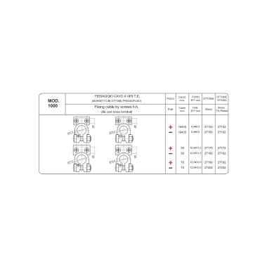 MORSETTO  IN OTTONE FISSAGGIO CAVO A VITI T.E. 50 MMQ NEGATIVO STAGNATO ( Conf. da 10 pz )