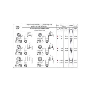 MORSETTO CON PERNO FILETTATO M8 POSITIVO STAGNATO ( Conf. da 10 pz )