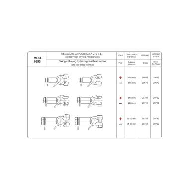 MORSETTO NEGATIVO X CAVO FISSATO A OCCHIELLO IN TESTA VITE DA 8 MM STAGNATO ( Conf. da 10 pz )