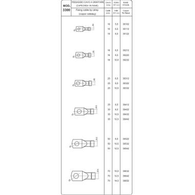CAPICORDA IN RAME CAVO DA 10 MMQ A GRAFFARE FORO DA 5,5 MM STAGNATO ( Conf. da 10 pz )