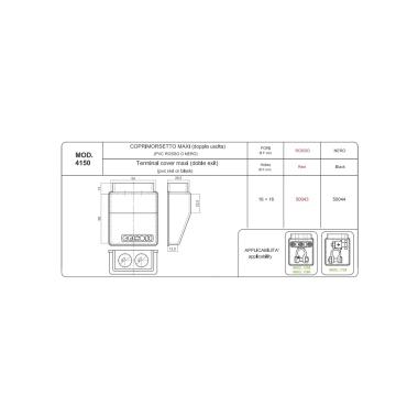 COPRIMORSETTO MAXI DOPPIA USCITA 16 MM NERO  ( Conf. da 10 pz )