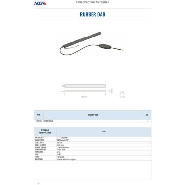 Internal DAB rubber antenna with extension cable - 3,50 MT