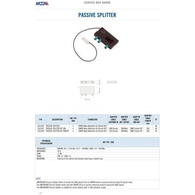 MTA - Passive Splitter AM/FM-DAB - kit DIN/ISO - Connectors: ISO female - DIN male - SMB F 90°  ( Conf. Da 1 pz )