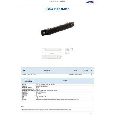 "DAB&PLAY" - Active amplifier FM-DAB  - Extension cable 6,50 mt - for VOLKSWAGEN PASSAT M.Y.2015