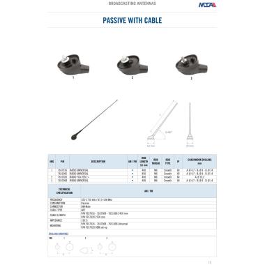Roof antenna with cable - UNIVERSAL