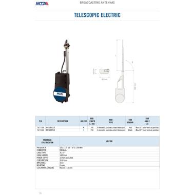 Telescopic electric AM/FM antenna - BLACK version