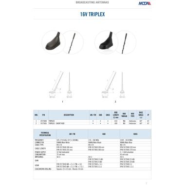 MTA - 16V TRIPLEX roof antenna - AM/FM/DAB/GNSS   ( Conf. Da 1 pz )