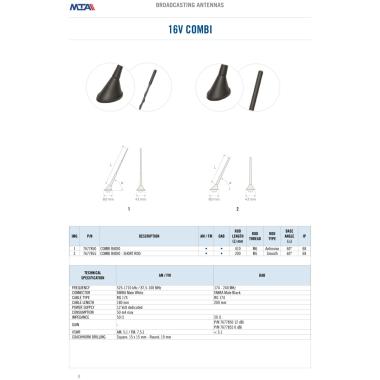 MTA - 16V COMBI RADIO roof antenna - AM/FM/DAB   ( Conf. Da 1 pz )