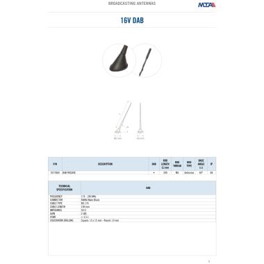 16V DAB PASSIVE roof antenna