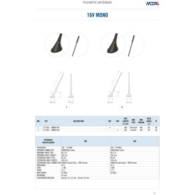 16V VHF antenna - 5 mt extension cable