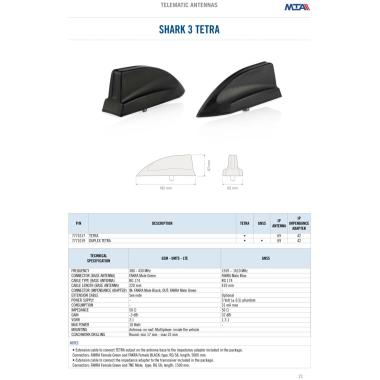 MTA - "SHARK 3" TETRA/GNSS antenna  ( Conf. Da 1 pz )