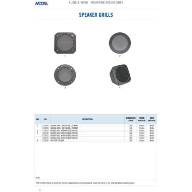 MTA - Square grills for loudspeakers 100 mm (pair) with visible fixing screws  ( Conf. Da 1 pz )