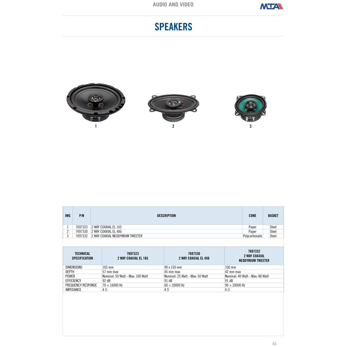 MTA - Loudspeakers EL165 (pair)  ( Conf. Da 1 pz )