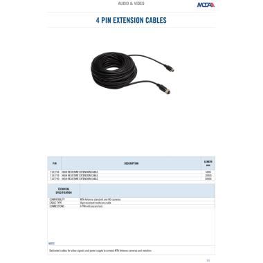 MTA - 20 MT waterproof cable 4 pole with held steel screw  ( Conf. Da 1 pz )