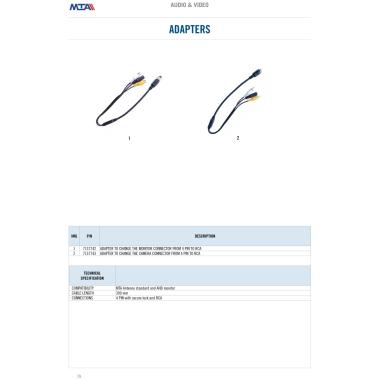 MTA - 30 CM adapter cable - Monitor > CAM.RCA  ( Conf. Da 1 pz )