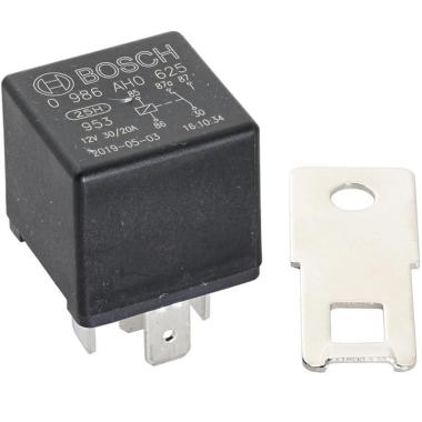 BOSCH - MINI RELAY 12 VOLT  IN SCAMBIO 20/30 AMP 5 X 6,3 mm (conf 1 pz)