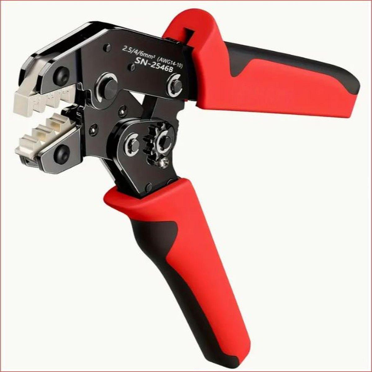 Pinza per terminali aperti non isolati singoli labbri ,(0.5-6mm²), a cricchetto.