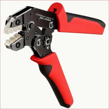 Pinza per terminali aperti non isolati singoli labbri ,(0.5-6mm²), a cricchetto.