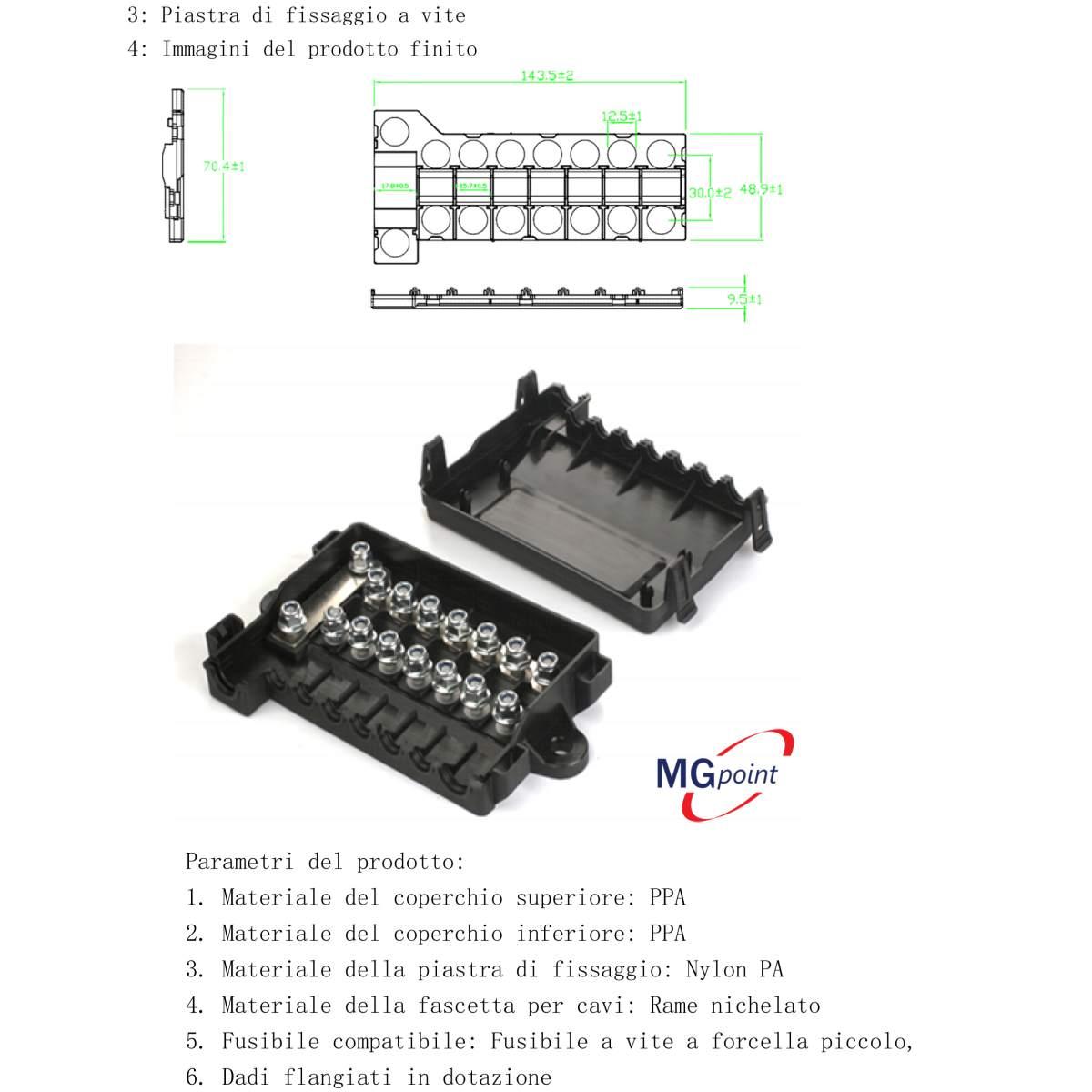 Portafusibili 7 posti per midival con coperchio  0300552