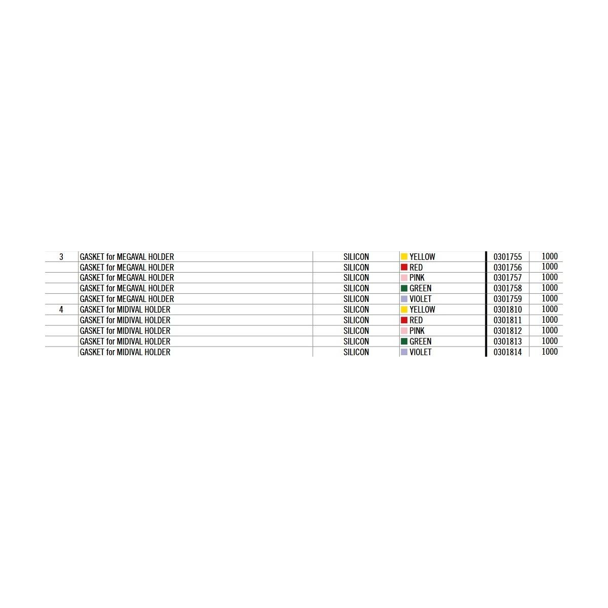 MTA - GASKET for MIDIVAL VIOLET ( Conf. da 1000 pz )