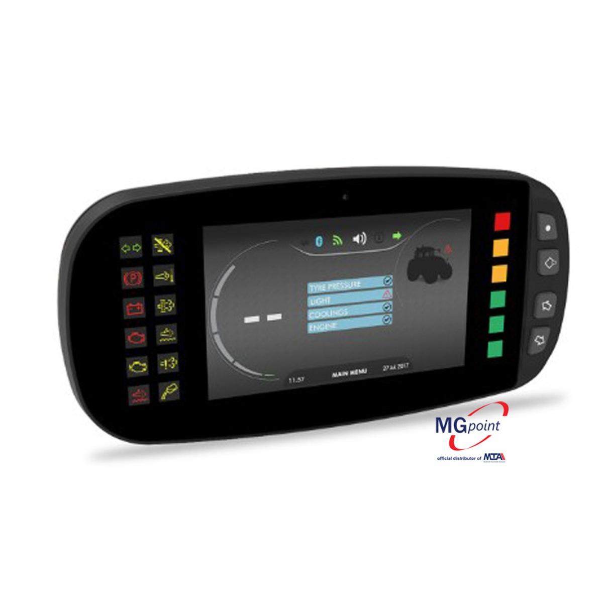 Idea is a dashboard designed for agricultural or off-highway vehicles, on wheels or tracks.Power supply is 12 and 24 Vdc.Dashboard Idea common features: 1 color 7" WVGA TF