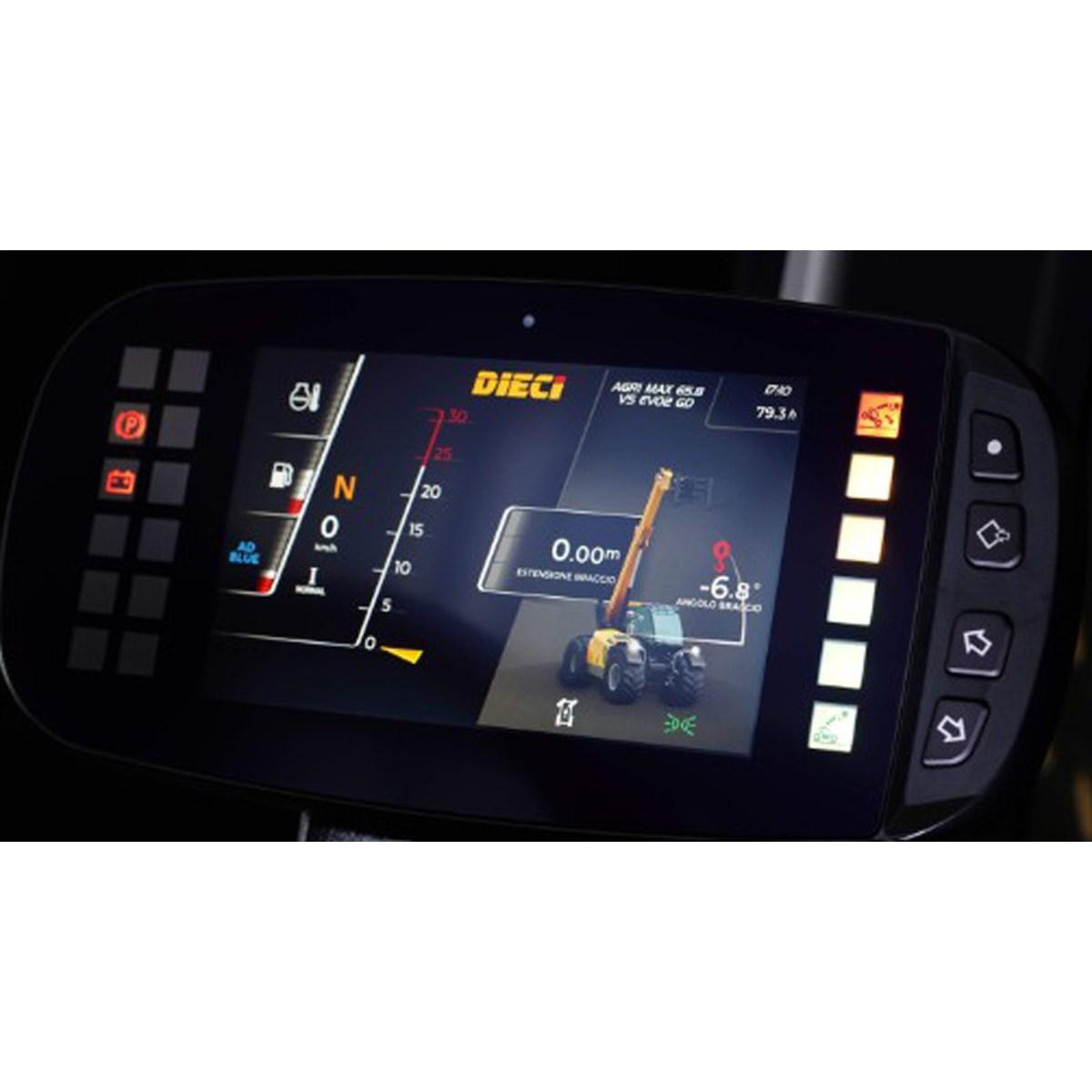 Idea TRACTORis a dashboard designed for agricultural or off-highway vehicles, on wheels or tracks.Power supply is 12 and 24 Vdc.Dashboard Idea common features: 1 color 7"