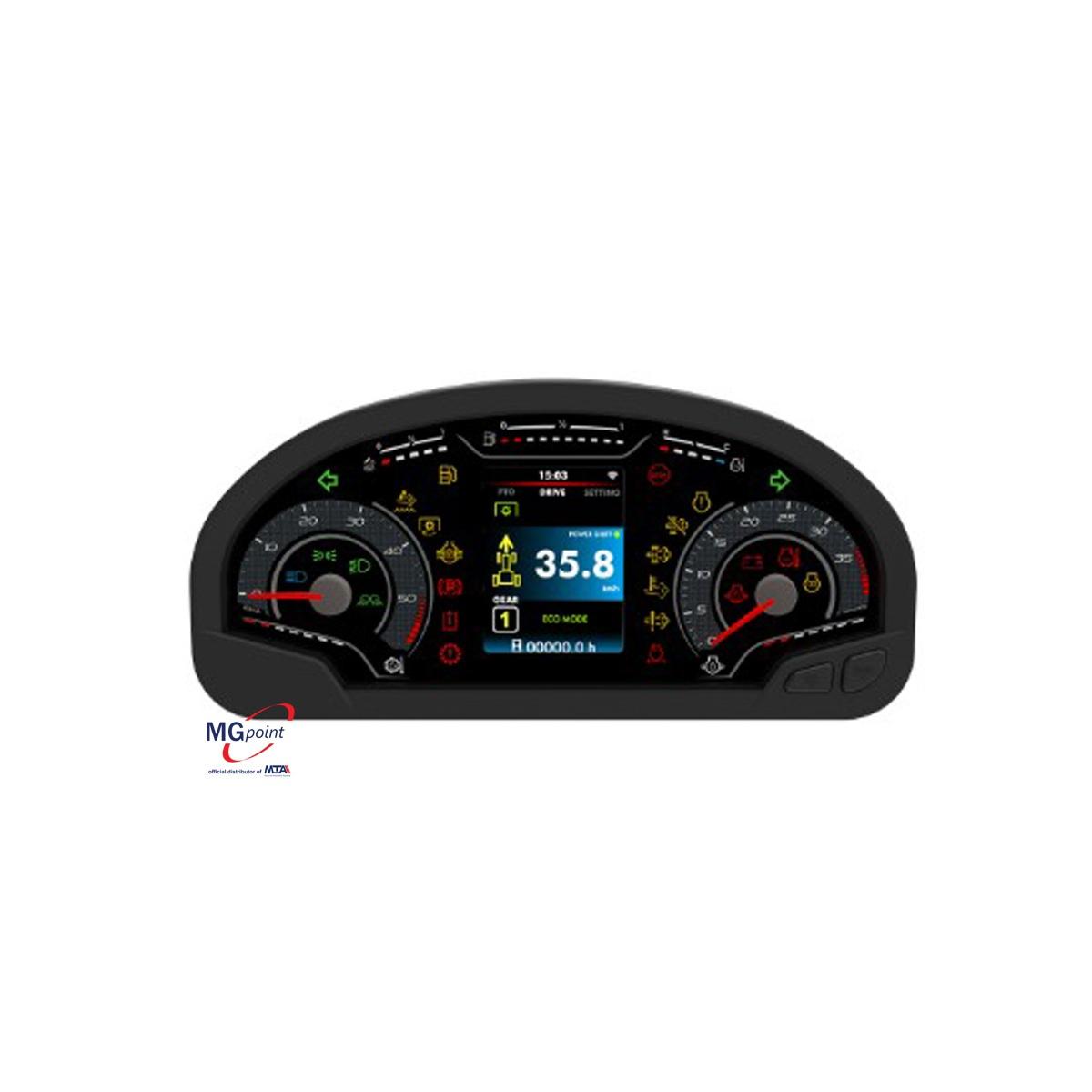 Tellus is a dashboard designed for agricultural or off-highway vehicles, on wheels or tracks.Power supply is 12 Vdc.Tellus common features: 1 color 3.5 QVGA TFT, brightne