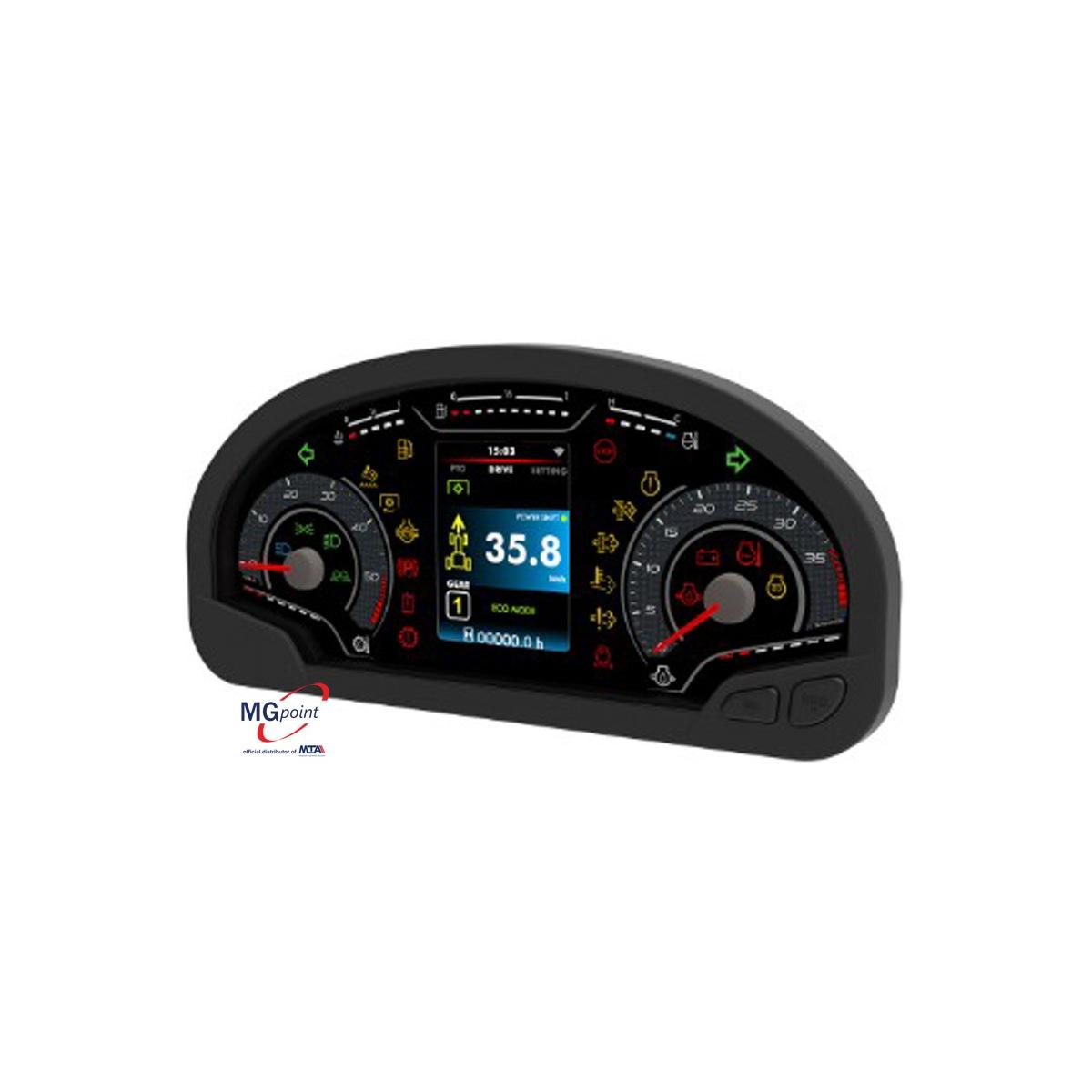 Tellus is a dashboard designed for agricultural or off-highway vehicles, on wheels or tracks.Power supply is 12 Vdc.Tellus common features: 1 color 3.5 QVGA TFT, brightne