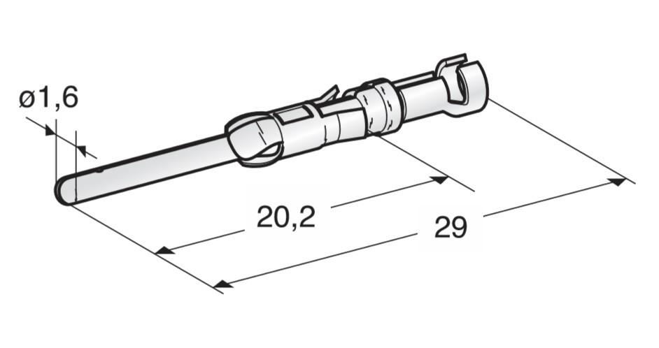 MTA - PIN CAPICORDA L29 M1,6 ( Conf. da 100 pz )