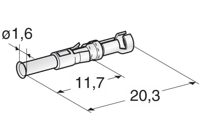 MTA - PIN CAPICORDA L20 F1,6 ( Conf. da 100 pz )