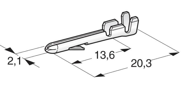 MTA - PIN CAPICORDA L20 M2,1 ( Conf. da 200 pz )