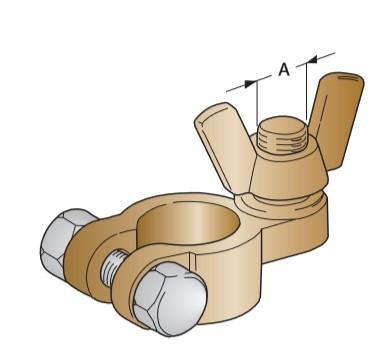 MTA - MORSETTO BATTERIA FUSIONE OTTONE (-) ( Conf. da 5 pz )